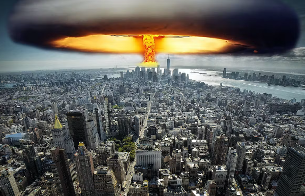 Nuclear explosion over city — The Last Cargo