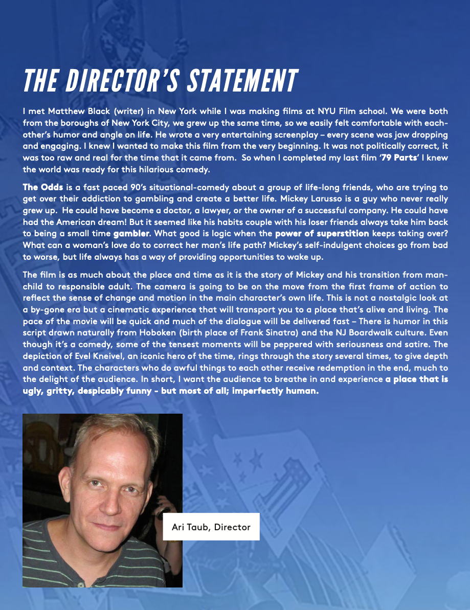 The Director's Statement — Ari Taub on The Odds